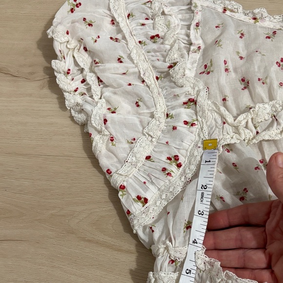 Intimately FP feel good white ruffle Floral Backless Bodysuit cotton Large - Picture 10 of 16